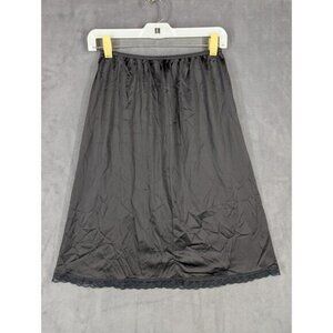 Vintage Women's Black Skirt Slip Half Slip Warner's Size Large